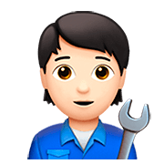 🧑🏻‍🔧 Emoji Mechaniker(in): helle Hautfarbe Apple iOS 13.2.