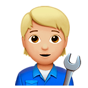 🧑🏼‍🔧 Emoji Mechaniker(in): mittelhelle Hautfarbe Apple iOS 13.2.