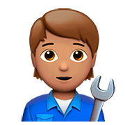 🧑🏽‍🔧 Emoji Mecânico Trabalhando: Pele Morena na Apple iOS 13.2.