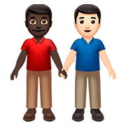 👨🏿‍🤝‍👨🏻 Emoji händchenhaltende Männer: dunkle Hautfarbe, helle Hautfarbe Apple iOS 13.2.