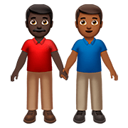 👨🏿‍🤝‍👨🏾 Emoji händchenhaltende Männer: dunkle Hautfarbe, mitteldunkle Hautfarbe Apple iOS 13.2.