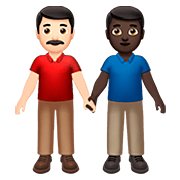 👨🏻‍🤝‍👨🏿 Emoji Dois Homens De Mãos Dadas: Pele Clara E Pele Escura na Apple iOS 13.2.