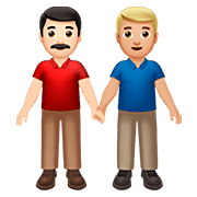 Emoji 👨🏻‍🤝‍👨🏼 Due Uomini Che Si Tengono Per Mano: Carnagione Chiara E Carnagione Abbastanza Chiara su Apple iOS 13.2.