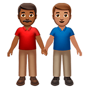👨🏾‍🤝‍👨🏽 Emoji Dois Homens De Mãos Dadas: Pele Morena Escura E Pele Morena na Apple iOS 13.2.