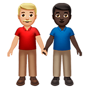 Emoji 👨🏼‍🤝‍👨🏿 Due Uomini Che Si Tengono Per Mano: Carnagione Abbastanza Chiara E Carnagione Scura su Apple iOS 13.2.
