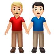 Émoji 👨🏼‍🤝‍👨🏻 Deux Hommes Se Tenant La Main : Peau Moyennement Claire Et Peau Claire sur Apple iOS 13.2.