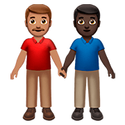 Emoji 👨🏽‍🤝‍👨🏿 Due Uomini Che Si Tengono Per Mano: Carnagione Olivastra E Carnagione Scura su Apple iOS 13.2.