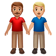 Emoji 👨🏽‍🤝‍👨🏾 Due Uomini Che Si Tengono Per Mano: Carnagione Olivastra E Carnagione Abbastanza Scura su Apple iOS 13.2.