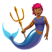 Emoji 🧜🏾 Sirena: Carnagione Abbastanza Scura su Apple iOS 13.2.