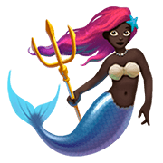 🧜🏿‍♀️ Emoji Sirena: Tono De Piel Oscuro en Apple iOS 13.2.