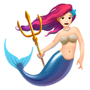 🧜🏻‍♀️ Emoji Sirena: Tono De Piel Claro en Apple iOS 13.2.