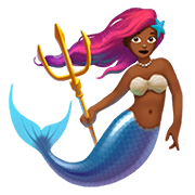🧜🏾‍♀️ Emoji Sirena: Tono De Piel Oscuro Medio en Apple iOS 13.2.