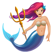 🧜🏼‍♀️ Emoji Sirena: Tono De Piel Claro Medio en Apple iOS 13.2.