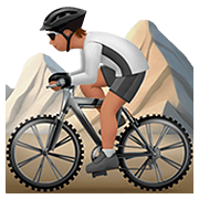 🚵🏽 Emoji Pessoa Fazendo Mountain Bike: Pele Morena na Apple iOS 13.2.