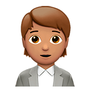 🧑🏽‍💼 Emoji Büroangestellte(r): mittlere Hautfarbe Apple iOS 13.2.