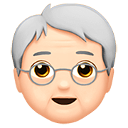 Émoji 🧓🏻 Personne âgée : Peau Claire sur Apple iOS 13.2.