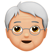 Émoji 🧓🏼 Personne âgée : Peau Moyennement Claire sur Apple iOS 13.2.