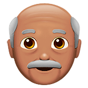 👴🏽 Emoji älterer Mann: mittlere Hautfarbe Apple iOS 13.2.