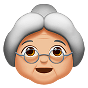 Émoji 👵🏼 Femme âgée : Peau Moyennement Claire sur Apple iOS 13.2.