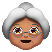 Emoji 👵🏽 Donna Anziana: Carnagione Olivastra su Apple iOS 13.2.
