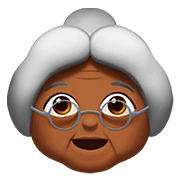 👵🏾 Emoji ältere Frau: mitteldunkle Hautfarbe Apple iOS 13.2.