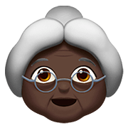 👵🏿 Emoji ältere Frau: dunkle Hautfarbe Apple iOS 13.2.