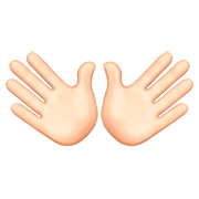 Emoji 👐🏻 Mani Aperte: Carnagione Chiara su Apple iOS 13.2.