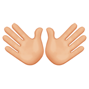 Emoji 👐🏼 Mani Aperte: Carnagione Abbastanza Chiara su Apple iOS 13.2.