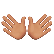 👐🏽 Emoji Manos Abiertas: Tono De Piel Medio en Apple iOS 13.2.