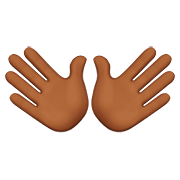 👐🏾 Emoji Manos Abiertas: Tono De Piel Oscuro Medio en Apple iOS 13.2.