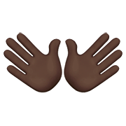 Émoji 👐🏿 Mains Ouvertes : Peau Foncée sur Apple iOS 13.2.