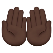 Émoji 🤲🏿 Paume Contre Paume Doigts Vers Le Haut : Peau Foncée sur Apple iOS 13.2.