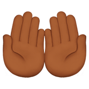 Émoji 🤲🏾 Paume Contre Paume Doigts Vers Le Haut : Peau Mate sur Apple iOS 13.2.