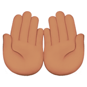 Emoji 🤲🏽 Mani Unite In Alto: Carnagione Olivastra su Apple iOS 13.2.