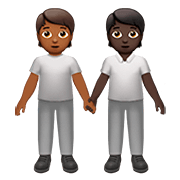 🧑🏾‍🤝‍🧑🏿 Emoji Dos Personas Dándose La Mano: Tono De Piel Oscuro Medio, Tono De Piel Oscuro en Apple iOS 13.2.