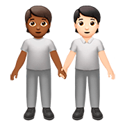 🧑🏾‍🤝‍🧑🏻 Emoji sich an den Händen haltende Personen: mitteldunkle Hautfarbe, helle Hautfarbe Apple iOS 13.2.