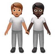 🧑🏽‍🤝‍🧑🏿 Emoji Dos Personas Dándose La Mano: Tono De Piel Medio, Tono De Piel Oscuro en Apple iOS 13.2.