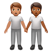 🧑🏽‍🤝‍🧑🏾 Emoji Dos Personas Dándose La Mano: Tono De Piel Medio, Tono De Piel Oscuro Medio en Apple iOS 13.2.