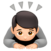 Emoji 🙇🏻 Persona Che Fa Un Inchino Profondo: Carnagione Chiara su Apple iOS 13.2.