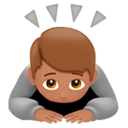 🙇🏽 Emoji Persona Haciendo Una Reverencia: Tono De Piel Medio en Apple iOS 13.2.
