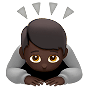 🙇🏿 Emoji Pessoa Fazendo Reverência: Pele Escura na Apple iOS 13.2.