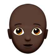 Emoji 🧑🏿‍🦲 Persona: Carnagione Scura E Calvo su Apple iOS 13.2.