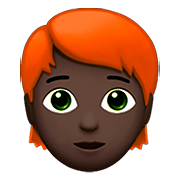 🧑🏿‍🦰 Emoji Persona: Tono De Piel Oscuro, Pelo Pelirrojo en Apple iOS 13.2.