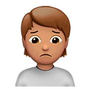 🙍🏽 Emoji Persona Frunciendo El Ceño: Tono De Piel Medio en Apple iOS 13.2.