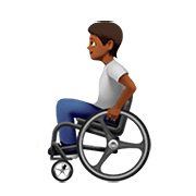 🧑🏾‍🦽 Emoji Person in manuellem Rollstuhl: mitteldunkle Hautfarbe Apple iOS 13.2.