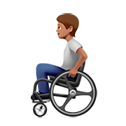 🧑🏽‍🦽 Emoji Person in manuellem Rollstuhl: mittlere Hautfarbe Apple iOS 13.2.
