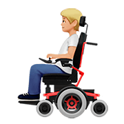 🧑🏼‍🦼 Emoji Person in motorisiertem Rollstuhl: mittelhelle Hautfarbe Apple iOS 13.2.