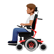 🧑🏽‍🦼 Emoji Person in motorisiertem Rollstuhl: mittlere Hautfarbe Apple iOS 13.2.