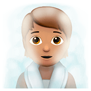 🧖🏽 Emoji Person in Dampfsauna: mittlere Hautfarbe Apple iOS 13.2.