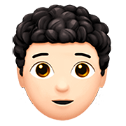 🧑🏻‍🦱 Emoji Persona: Tono De Piel Claro, Pelo Rizado en Apple iOS 13.2.